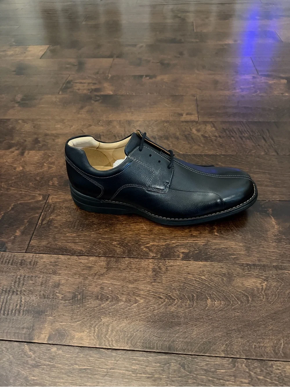 Johnston & Murphy Schuler Bicycle Men's Black Leather Lace-Up Dress Shoes